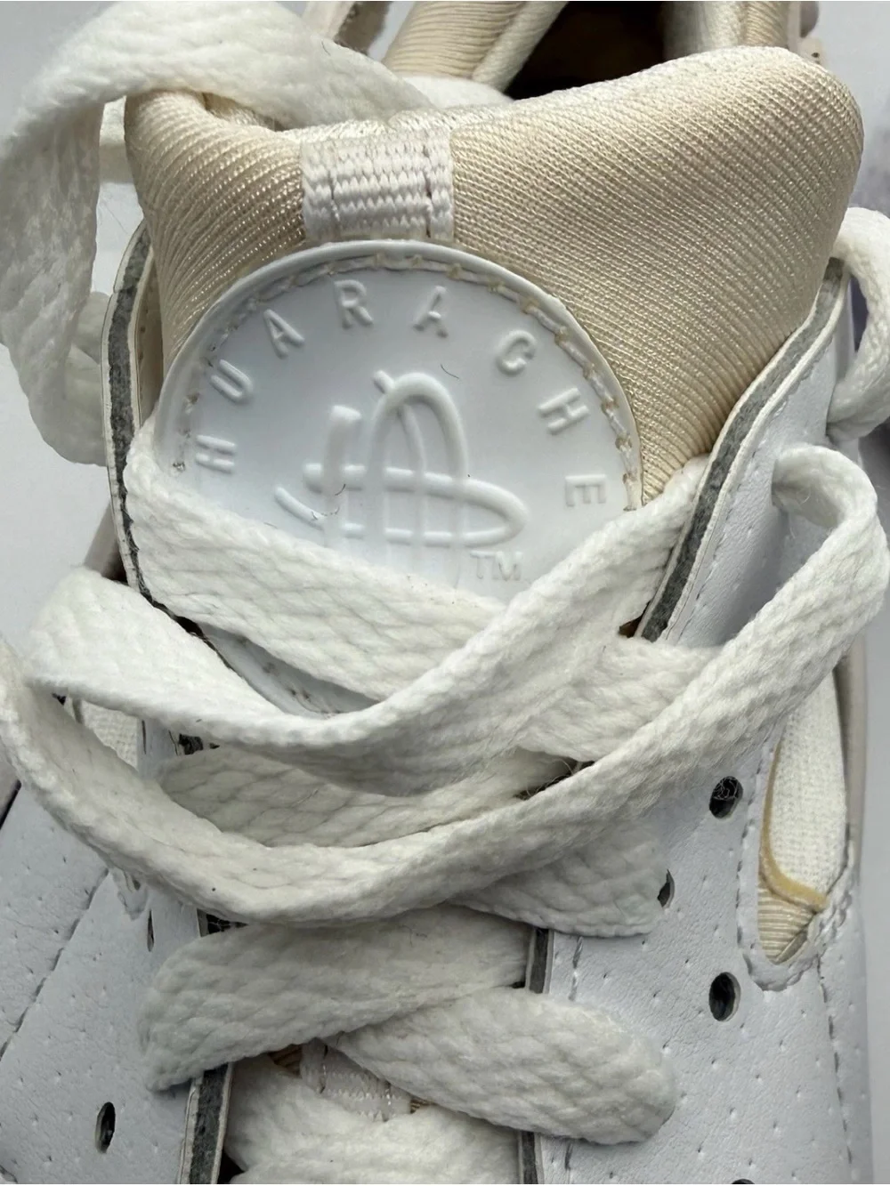 Nike Kids White and Tan Lace-Up Sneakers 6.5
